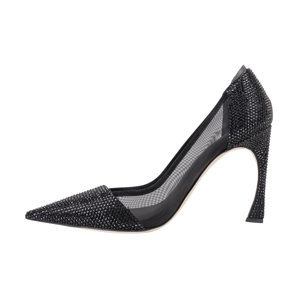 Christian Dior Shoe Black Diamante Beaded and Mesh Pump 40 / 10 - Picture 3 of 8